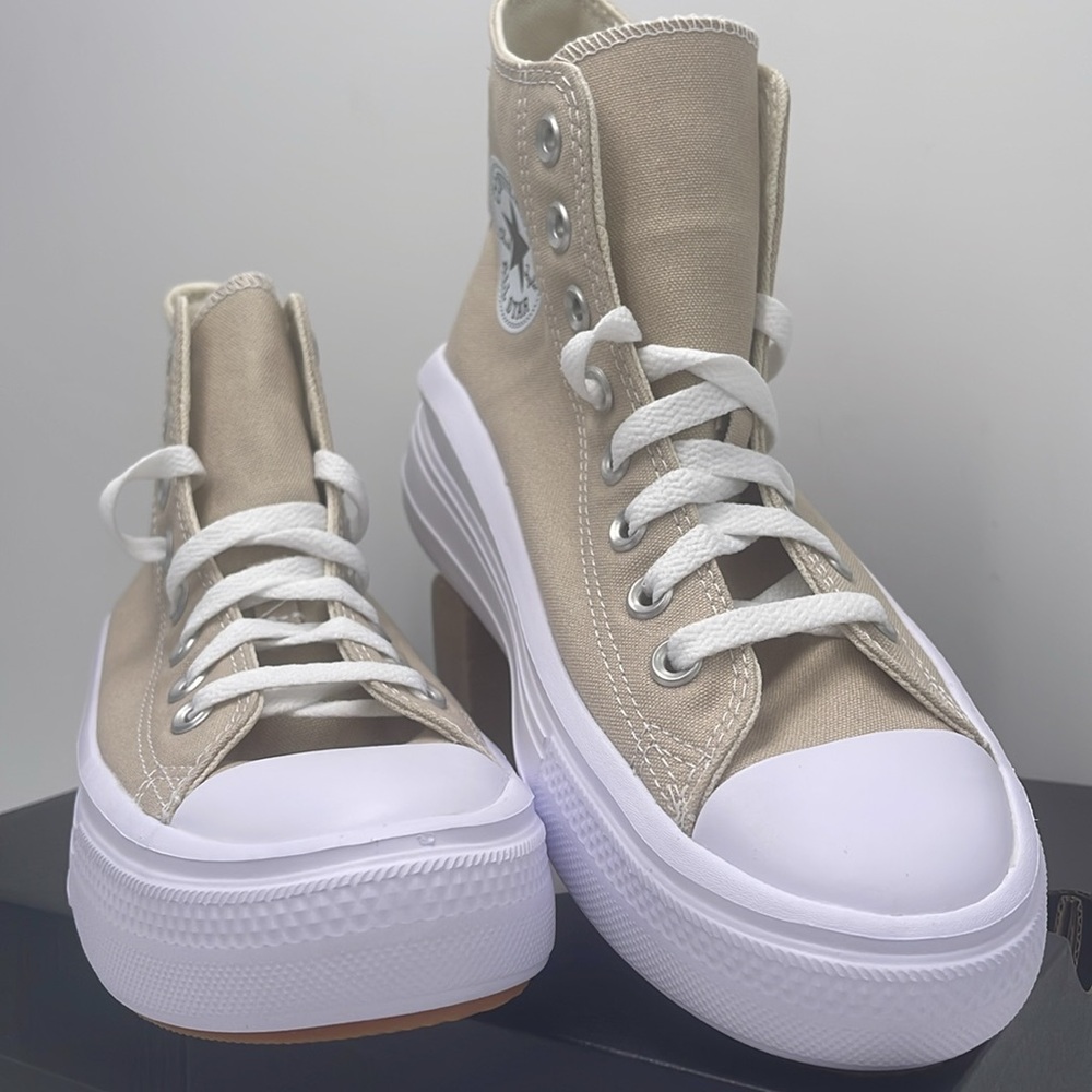 Converse WMNS A04365C CTAS MOVE HI BEACH STONE/WHITE/BEACH STONE Platforms - Picture 5 of 16
